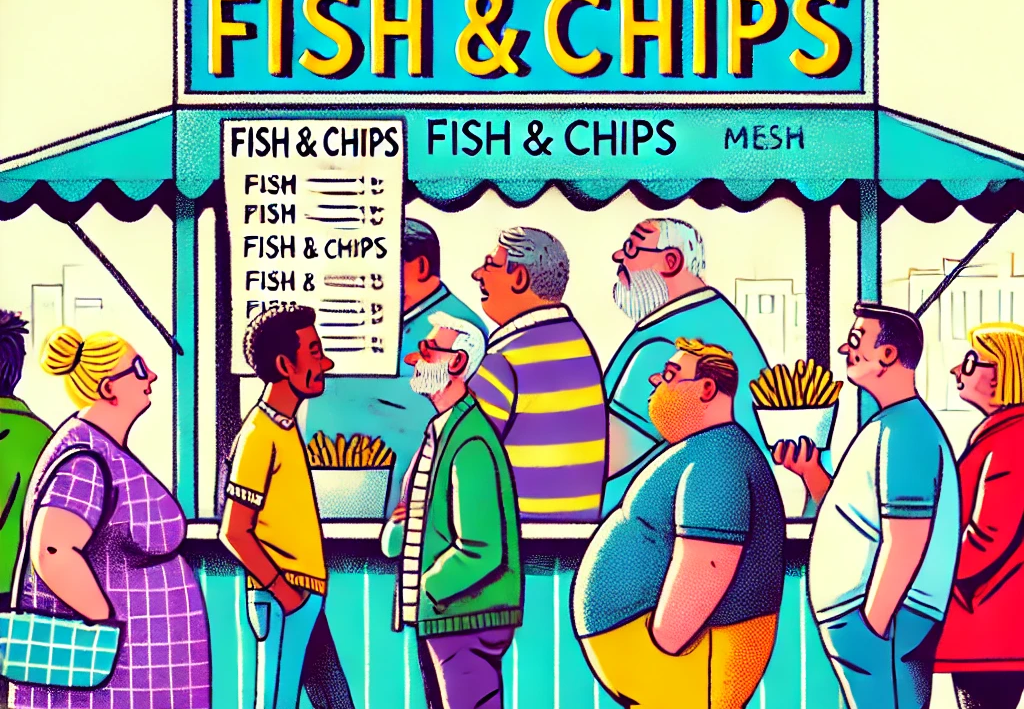 OverweightsEatFishnChips