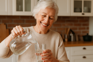 Senior Woman Pouring Water