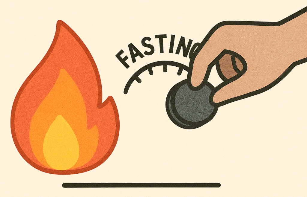 Cartoon Flame getting Smaller as IF affects a reduction in inflammation